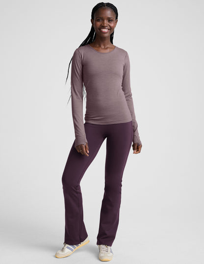 Beyond Yoga Women's Boot Cut Pacer Fleece Pants - Eggplant Purple