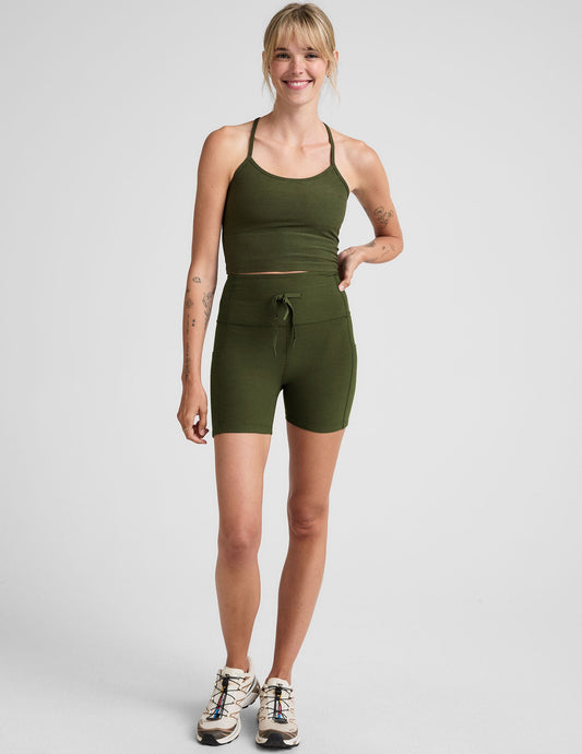 Beyond Yoga Women's High Waisted Pocket Spacedye Shorts - Army Green