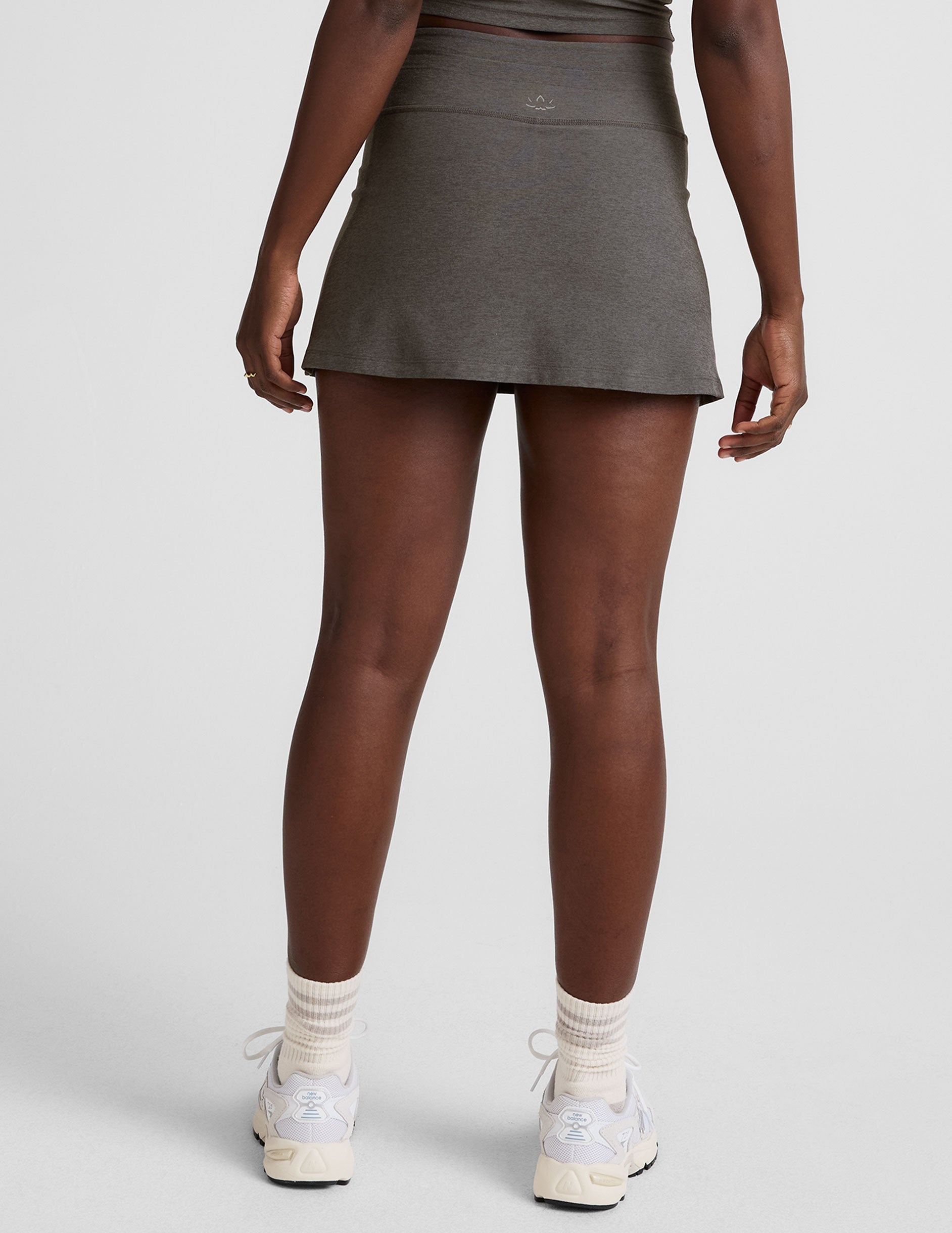Beyond Yoga A-Line High Waisted Spacedye Skirt - True Gray Heather