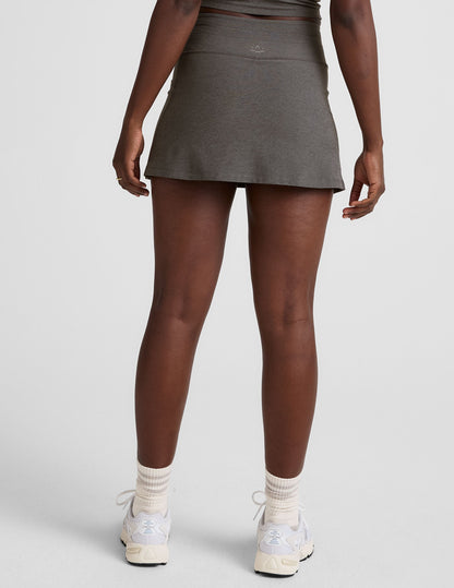 Beyond Yoga A-Line High Waisted Spacedye Skirt - True Gray Heather