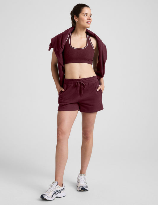 Beyond Yoga Relaxed Fit LuxeFleece Sweat Shorts - Dark Cherry