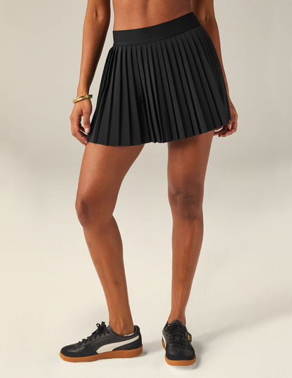 Beyond Yoga Women's Pleated Tennis Skirt - True Black