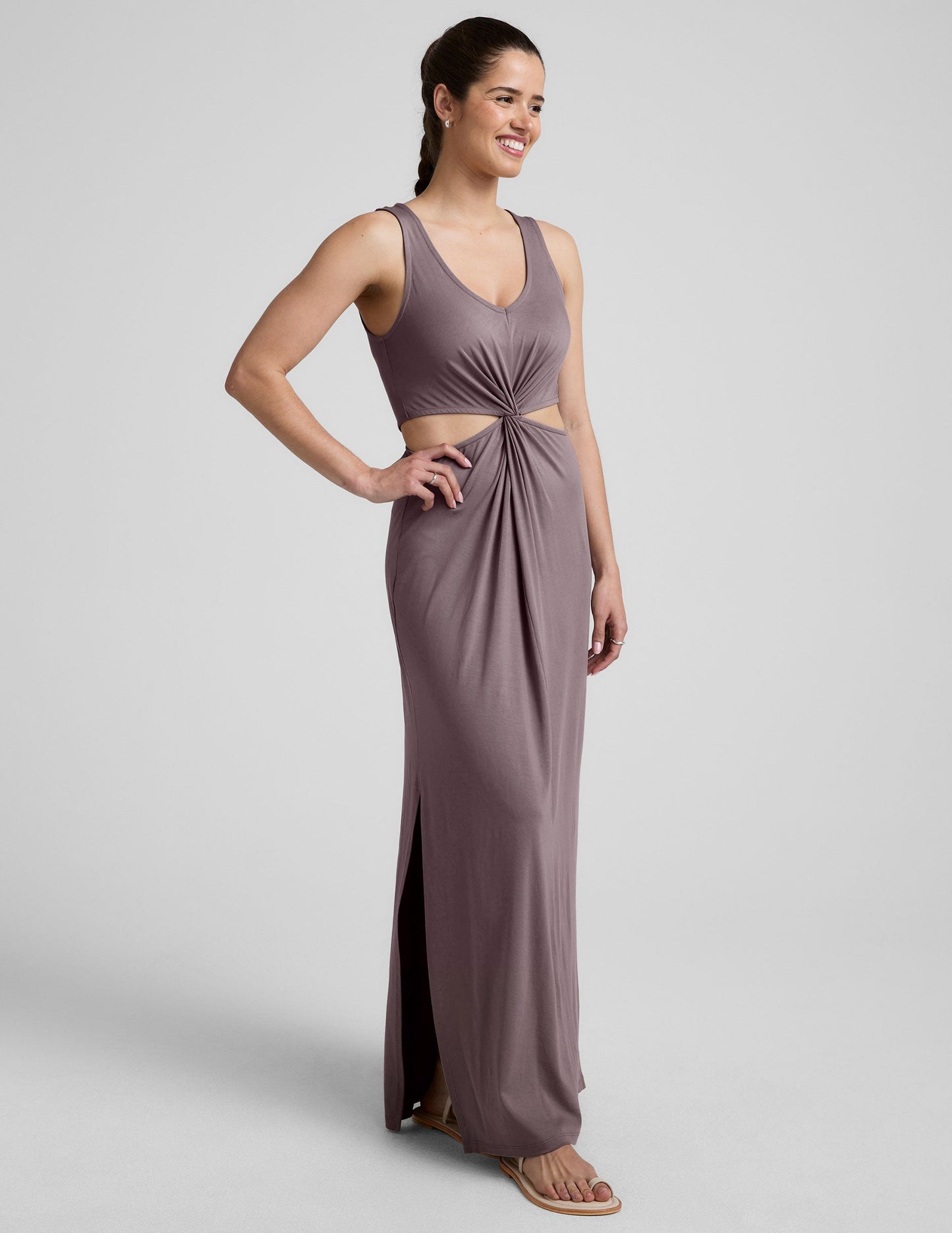 Beyond Yoga Around The World Front Twist Maxi Dress