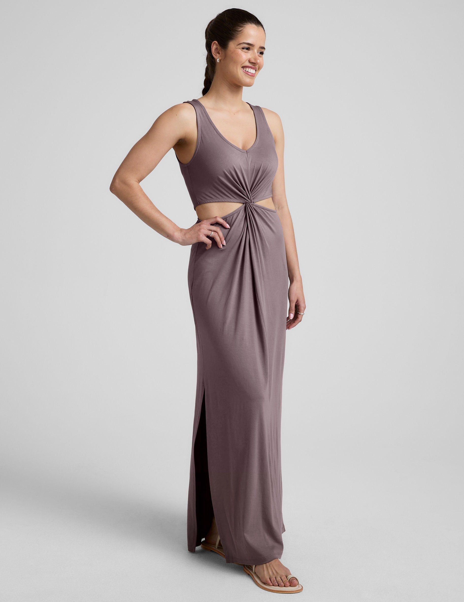 Beyond Yoga Around The World Front Twist Maxi Dress