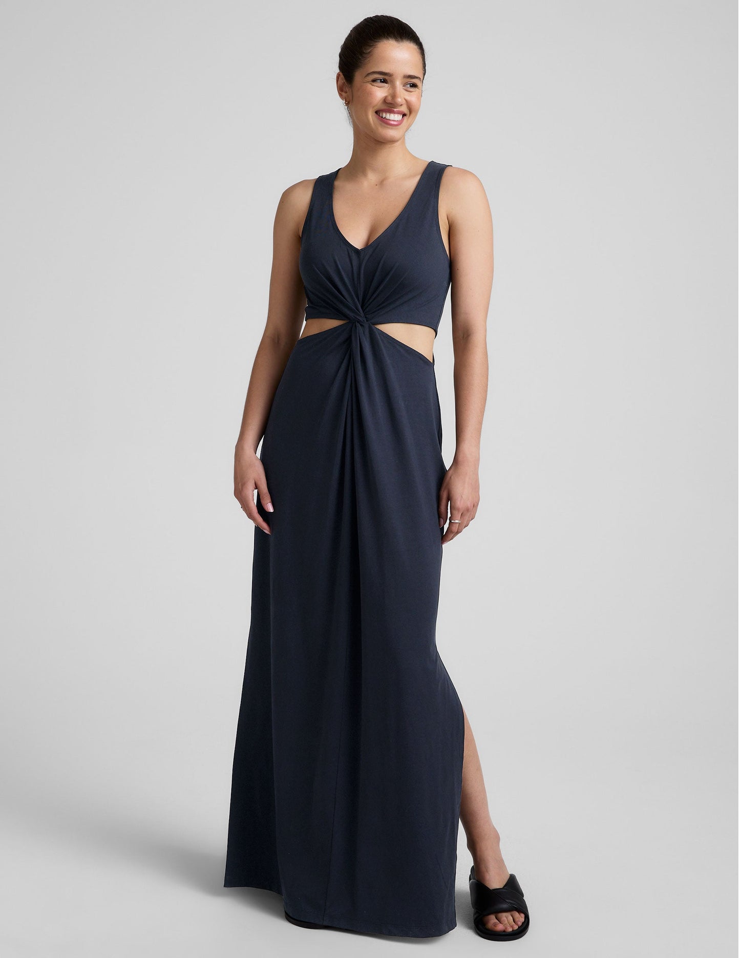 Beyond Yoga Around The World Front Twist Maxi Dress