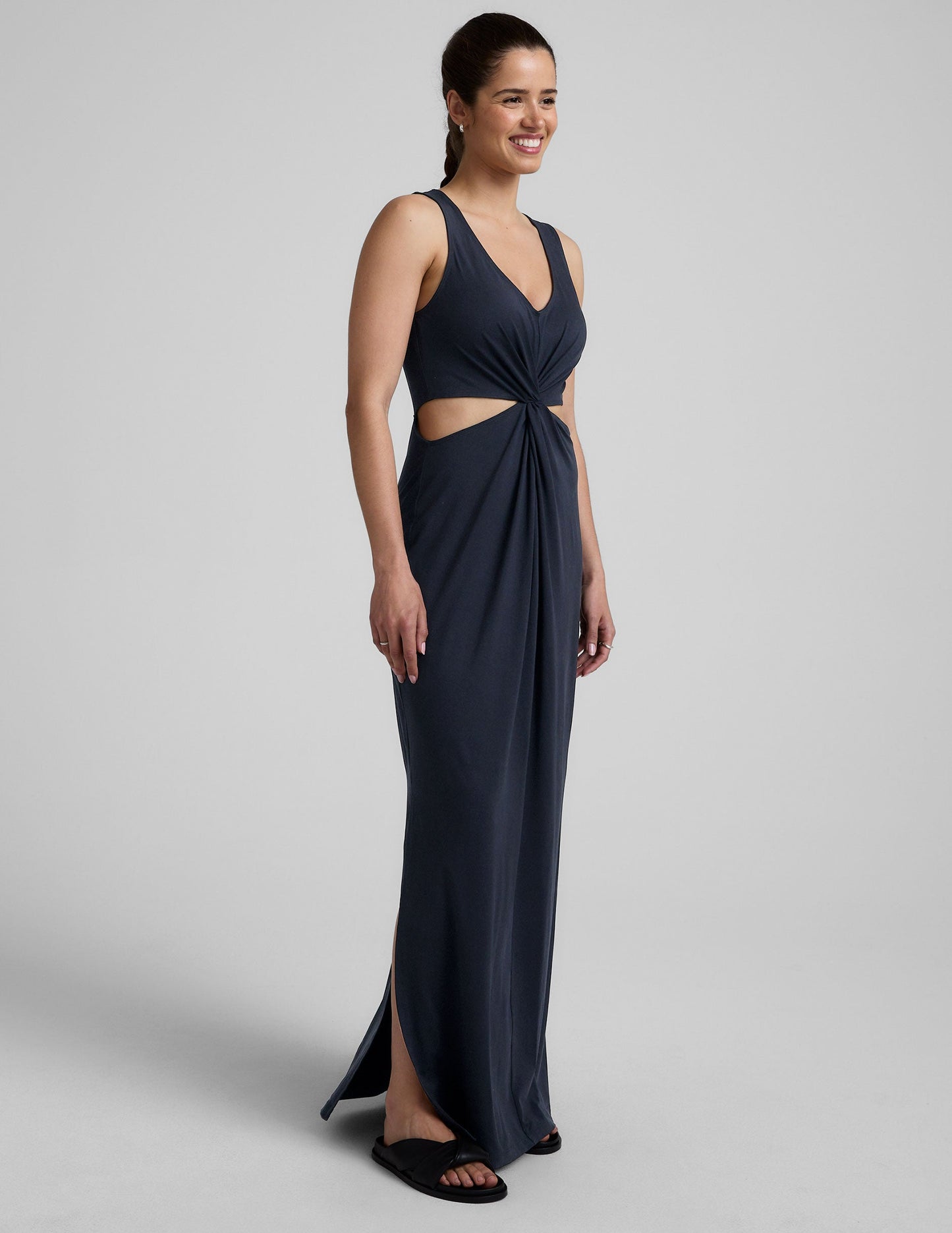 Beyond Yoga Around The World Front Twist Maxi Dress