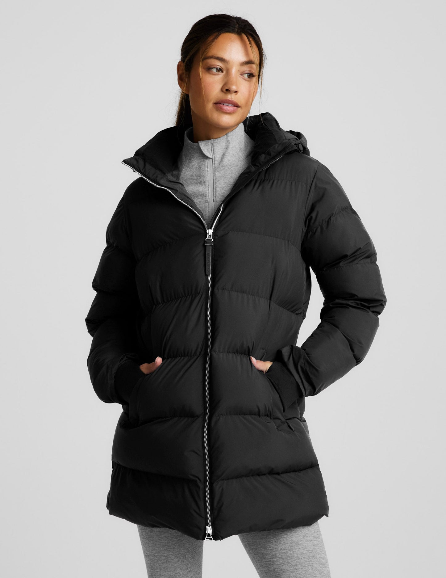 Beyond Yoga Warm Up Mid Length Puffer Jacket
