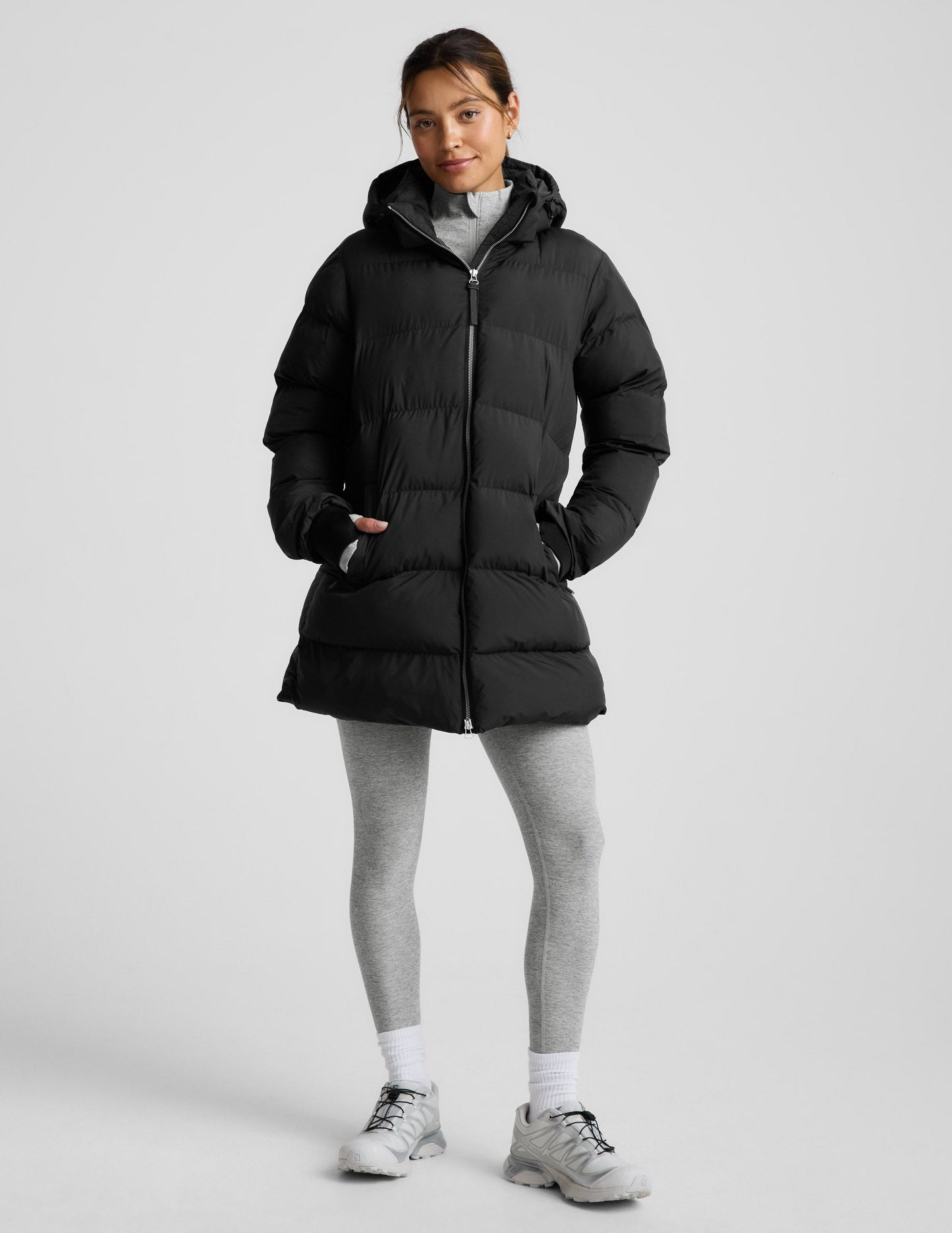 Beyond Yoga Warm Up Mid Length Puffer Jacket