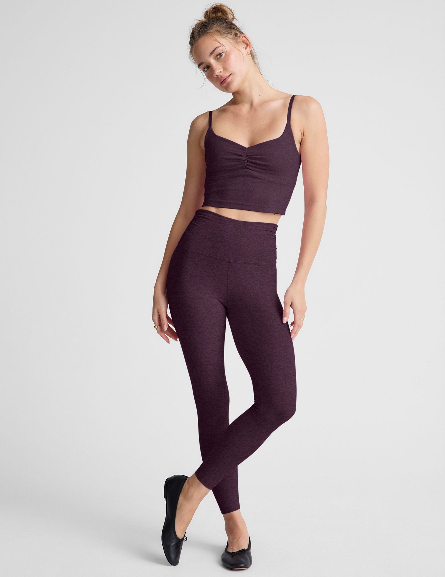 Beyond Yoga Spacedye Raise The Barre Shirred Cropped Tank