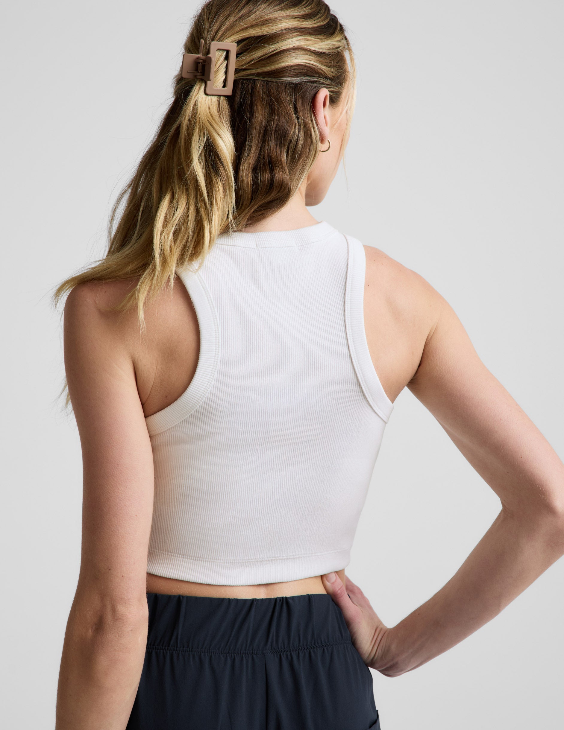 Beyond Yoga On Repeat Rib High Neck Cropped Tank