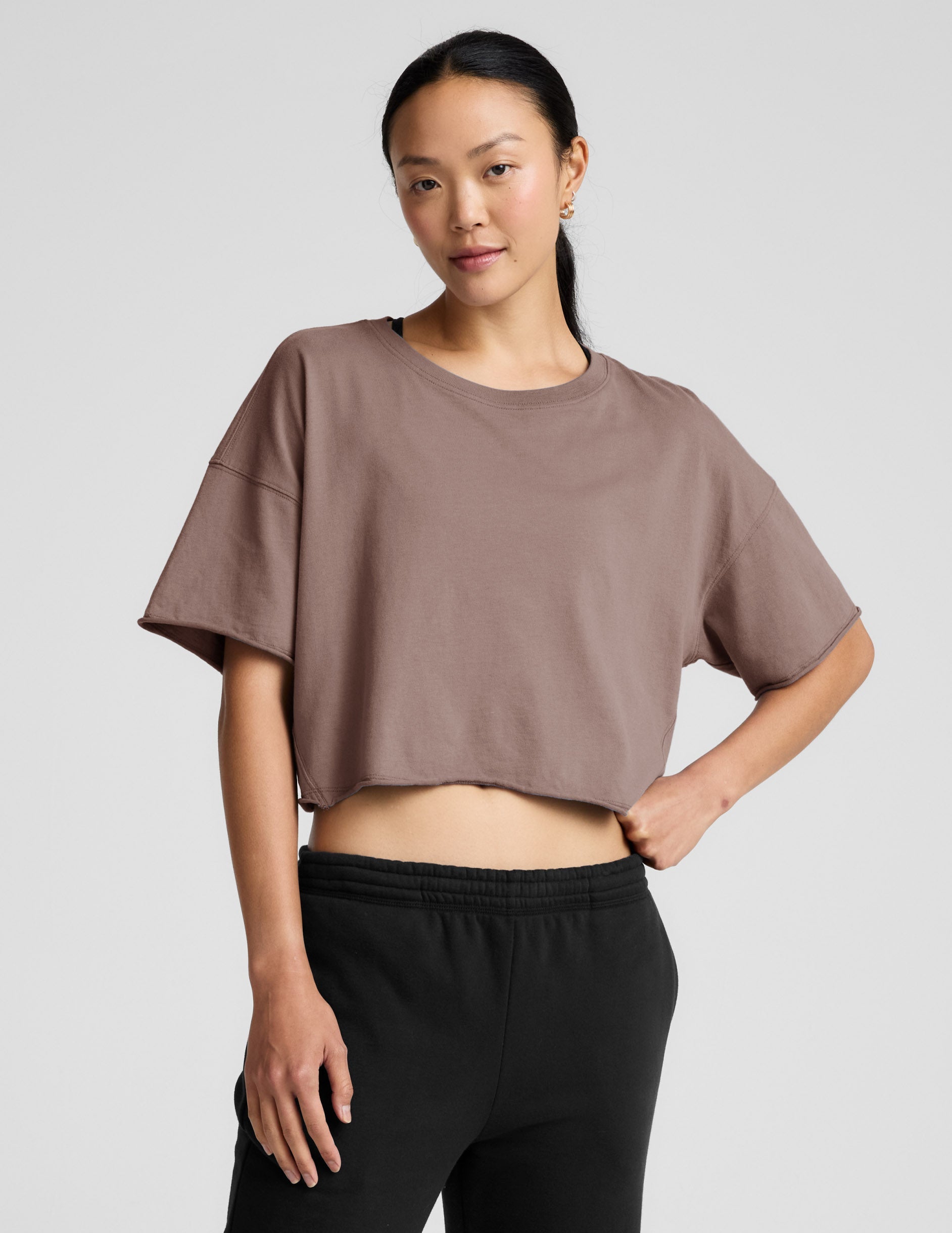 Beyond Yoga SoftKnit Better Than Ever Cropped Cotton Tee