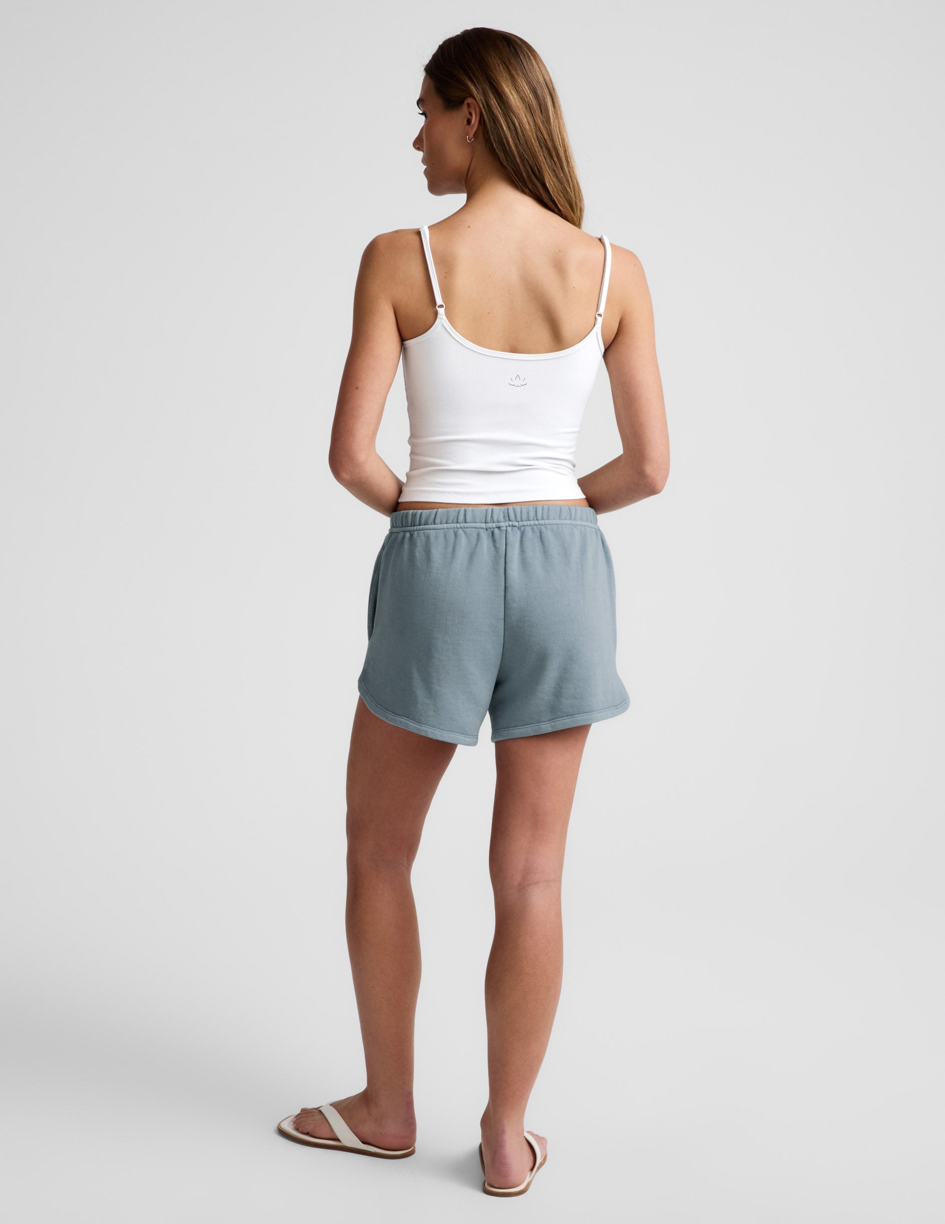 Beyond Yoga Mid-Rise Drawstring Fade Out Lounge Shorts - Blue