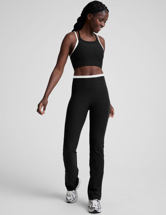 Beyond Yoga High Waisted Layered Spacedye Bootcut Pant - Black