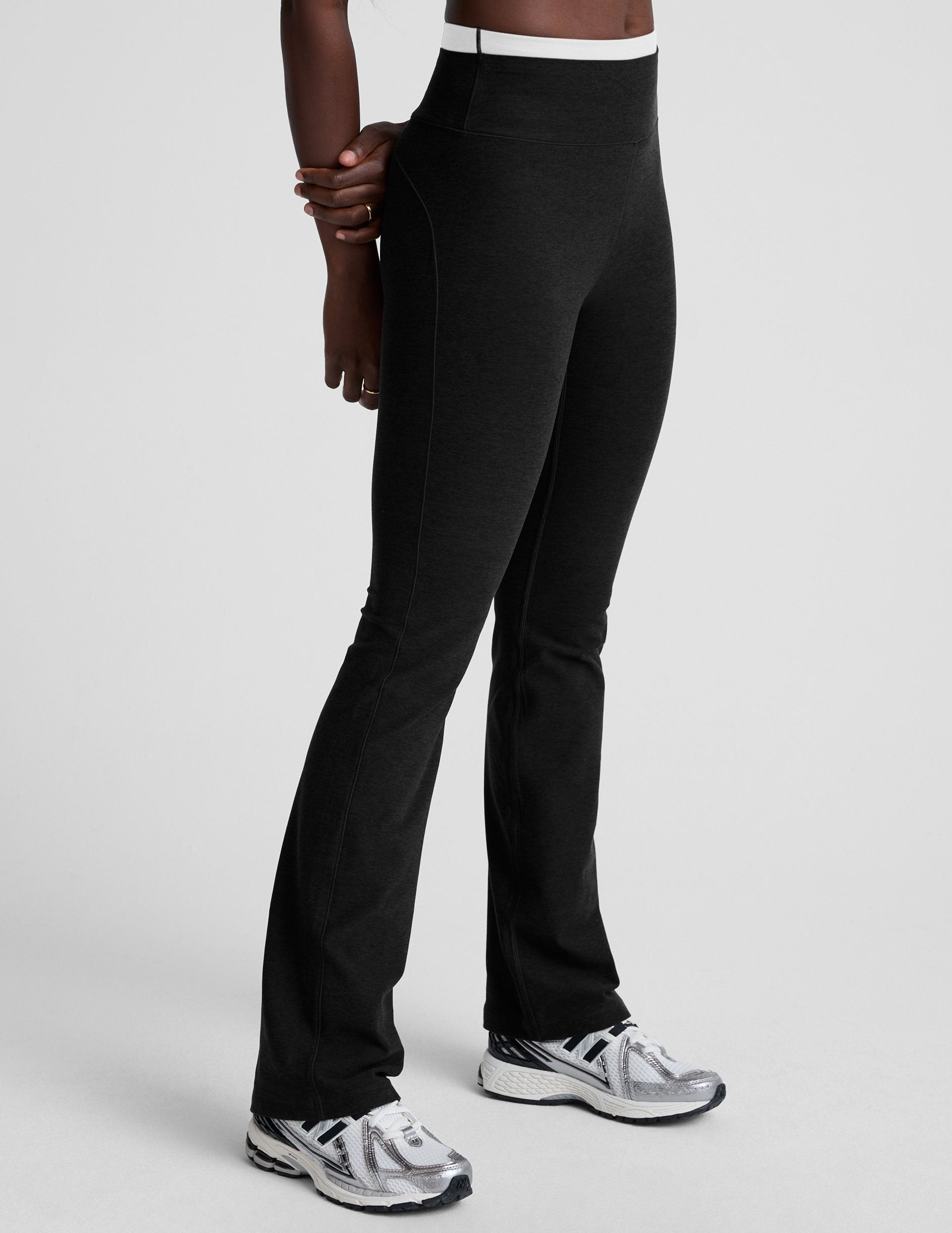 Beyond Yoga High Waisted Layered Spacedye Bootcut Pant - Black