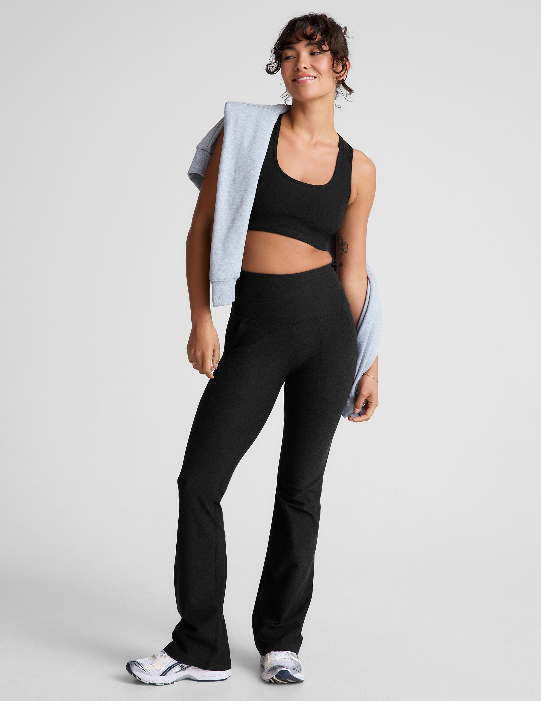 Beyond Yoga Women's High Waisted Bootcut Spacedye Pocket Pants - Darkest Night