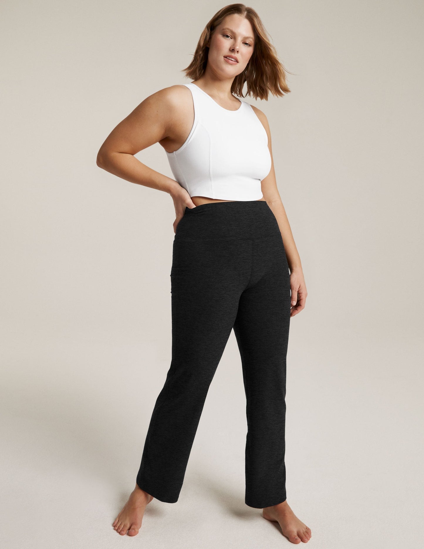 Beyond Yoga High Waisted Boot Cut Spacedye Pants - Darkest Night