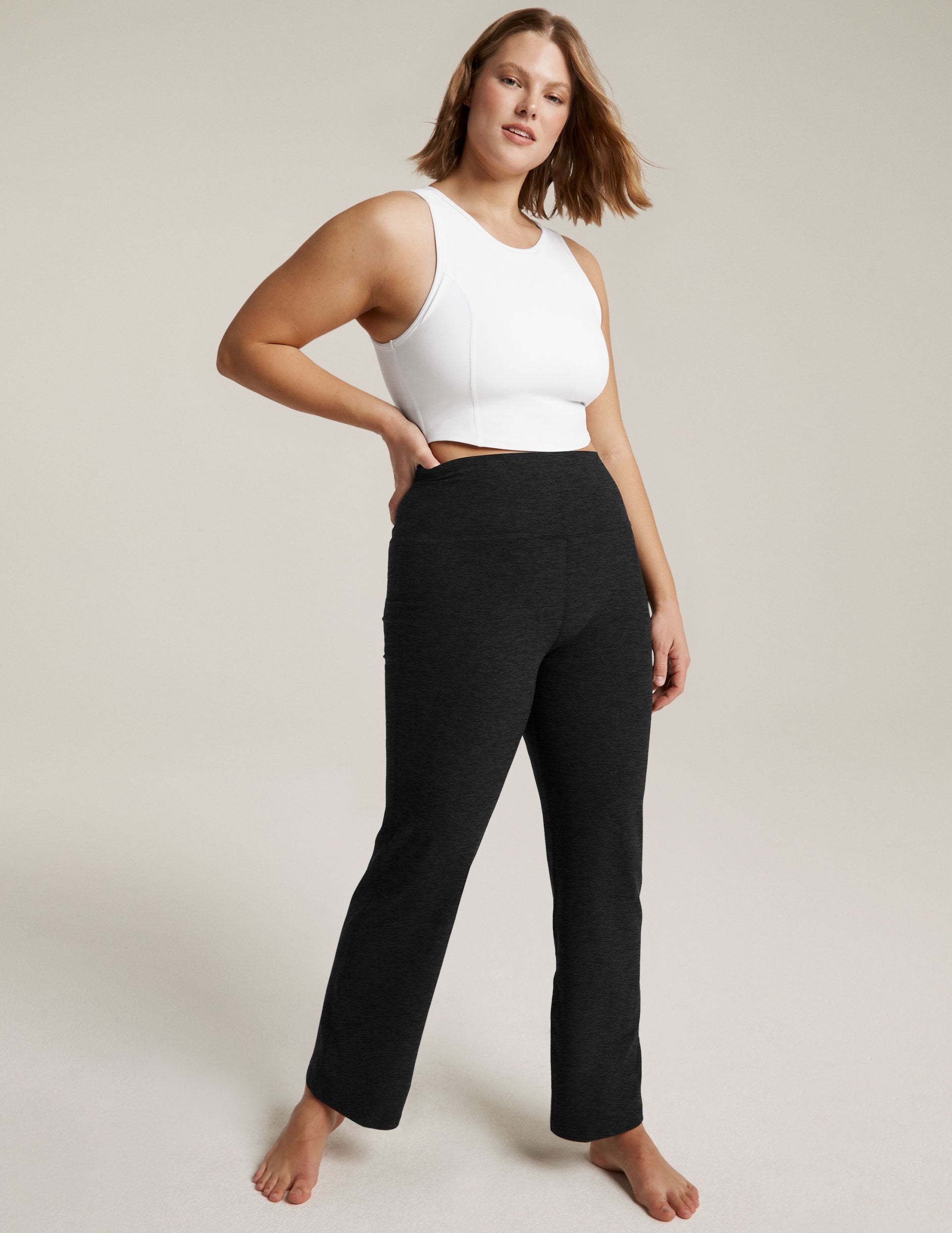 Beyond Yoga High Waisted Boot Cut Spacedye Pants - Darkest Night