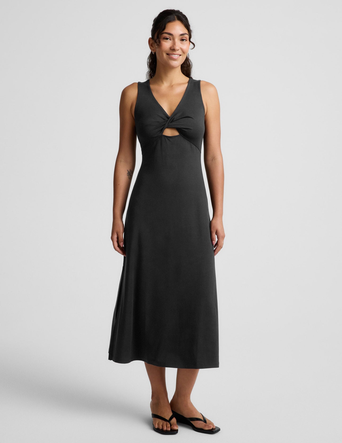Beyond Yoga Twist Cutout Midi Dress