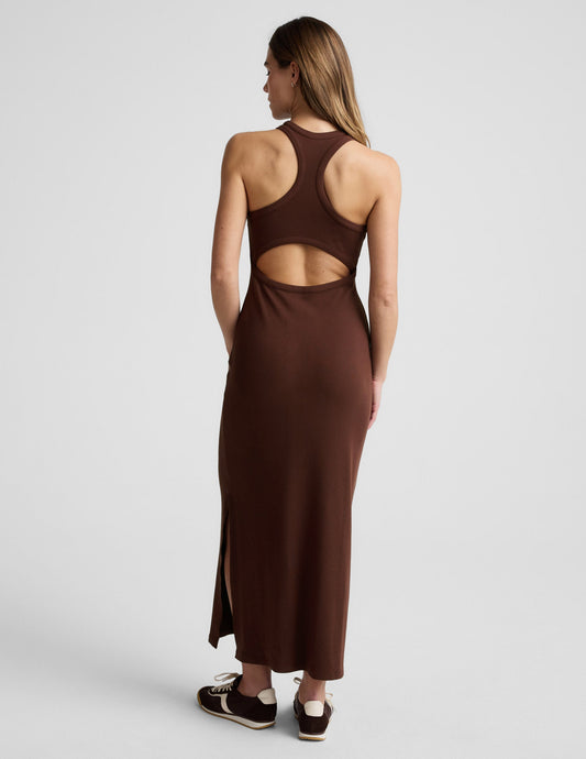 Beyond Yoga Ribbed High Neck Maxi Dress