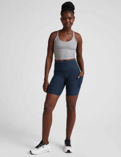 Beyond Yoga High Waisted Pockets Spacedye Biker Shorts - Nocturnal Navy