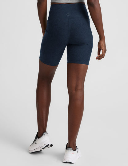 Beyond Yoga High Waisted Pockets Spacedye Biker Shorts - Nocturnal Navy