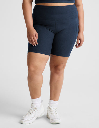 Beyond Yoga High Waisted Pockets Spacedye Biker Shorts - Nocturnal Navy