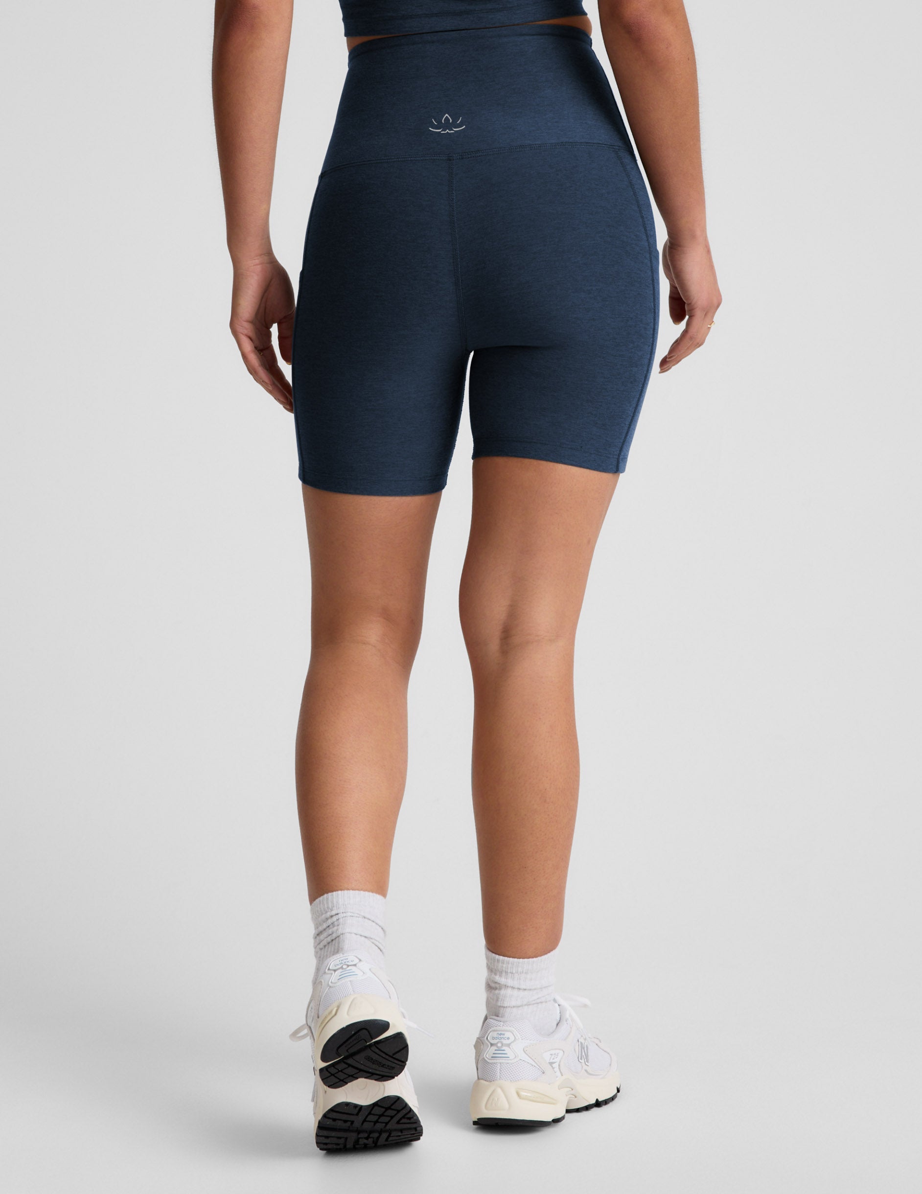 Beyond Yoga High Waisted 5-Inch Spacedye Bike Shorts - Nocturnal Navy