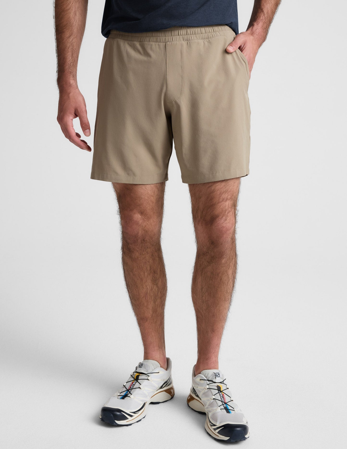 Beyond Yoga Men's 7" Lined Running Pivotal 2.0 Shorts - Mushroom