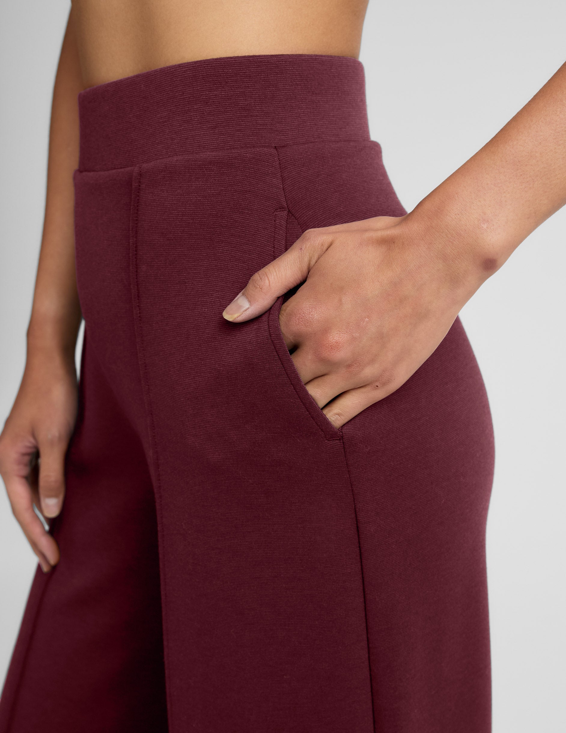 Beyond Yoga Wide Leg Pull On SoftSpring Pants - Moody Burgundy