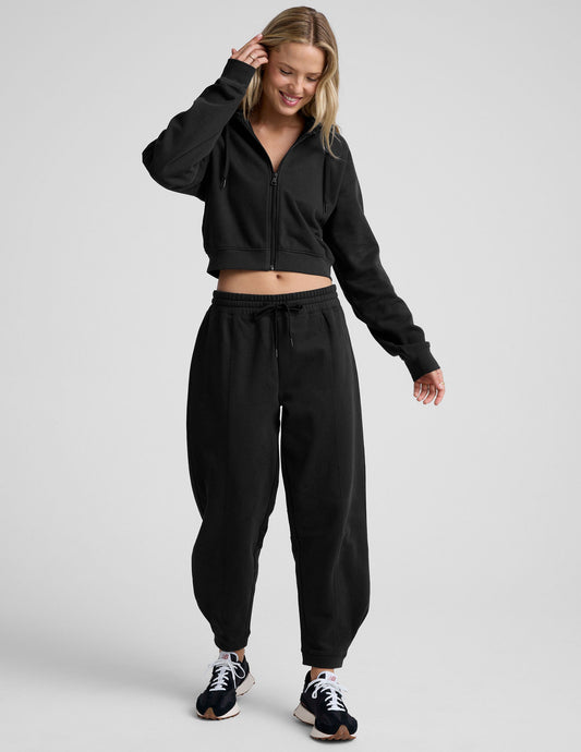 Beyond Yoga Mid-Rise Fleece Barrel Sweatpant - Black