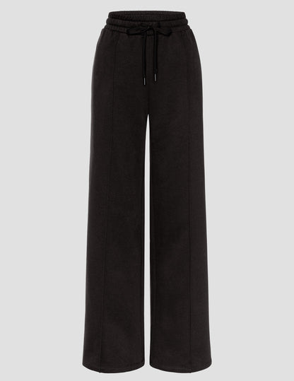 Beyond Yoga Wide Leg Pintuck LuxeFleece Pants - Black