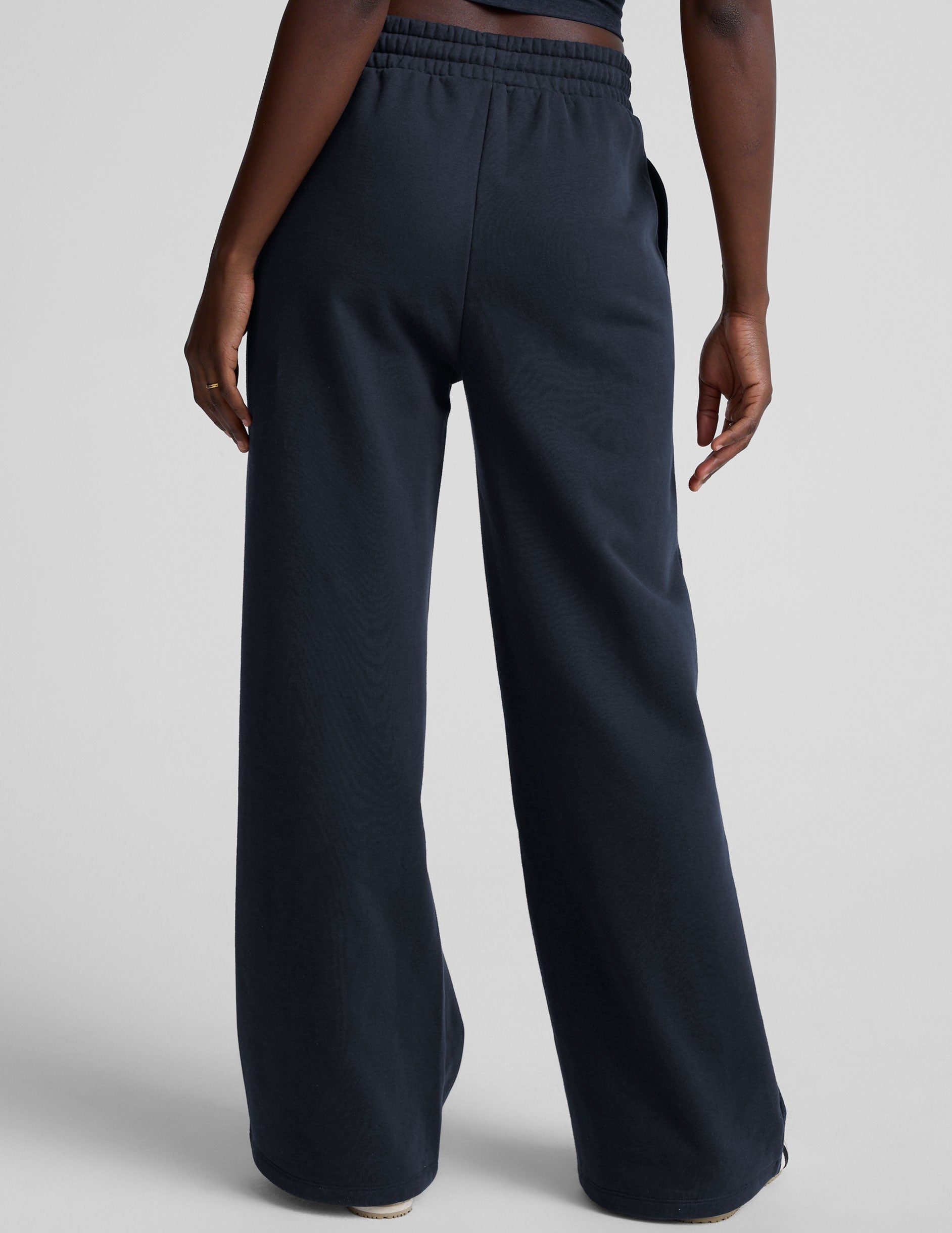 Beyond Yoga Pintuck Wide Leg LuxeFleece Pants - Nocturnal Navy