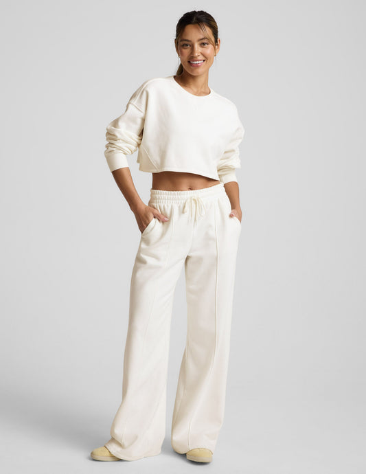 Beyond Yoga Wide Leg Fleece Lounge Pants - White