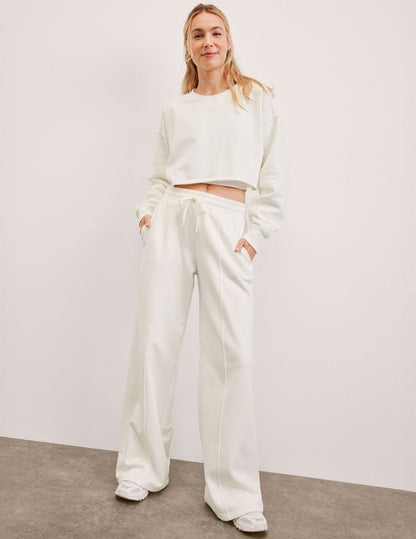Beyond Yoga Wide Leg Fleece Lounge Pants - White