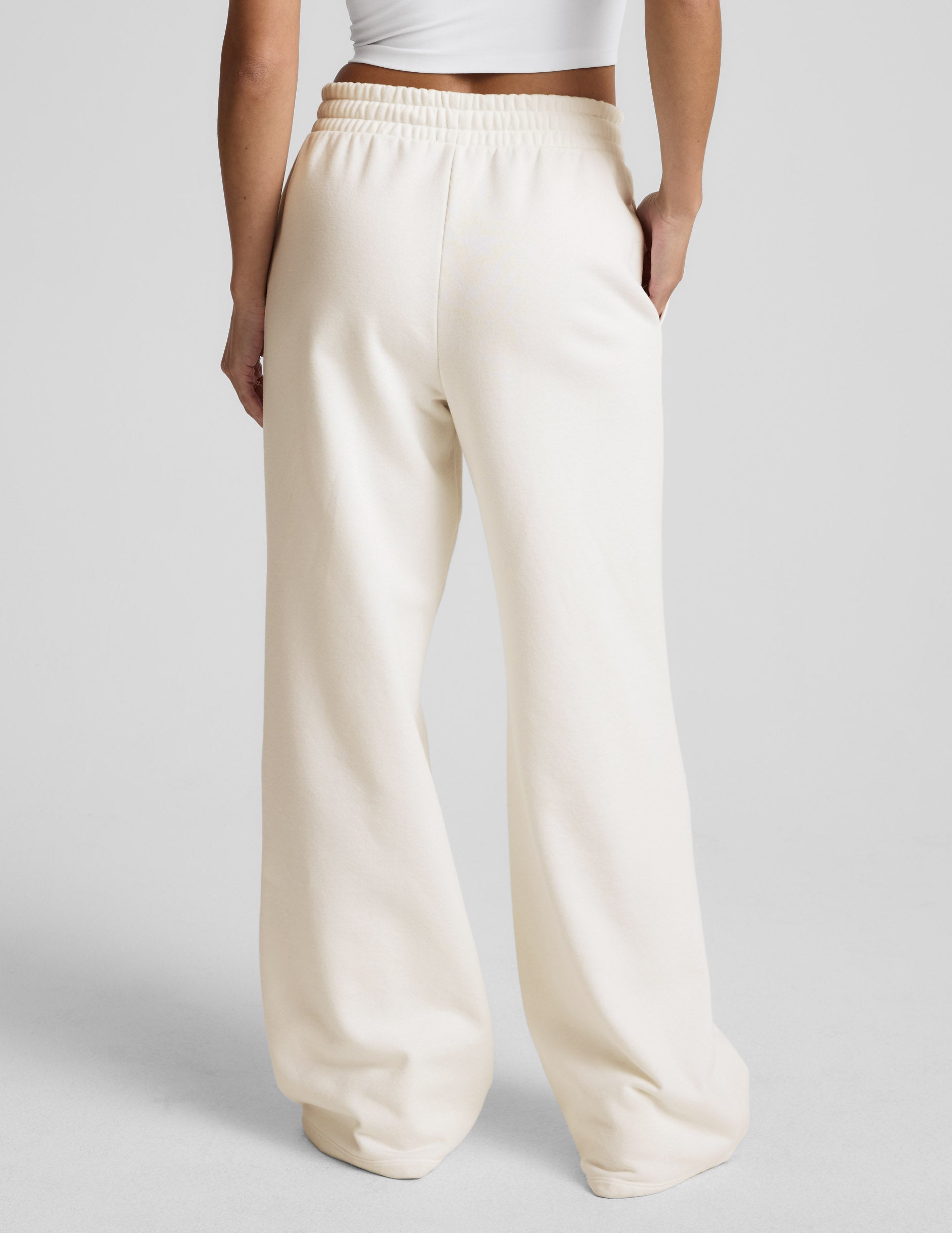 Beyond Yoga Wide Leg Fleece Lounge Pants - White