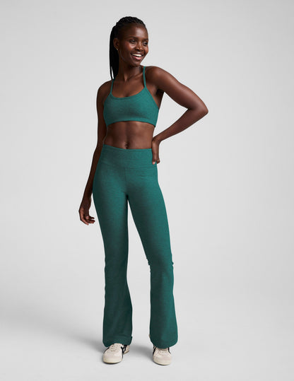 Beyond Yoga Mid-Rise Bootcut Spacedye Pants - Teal Sea Heather