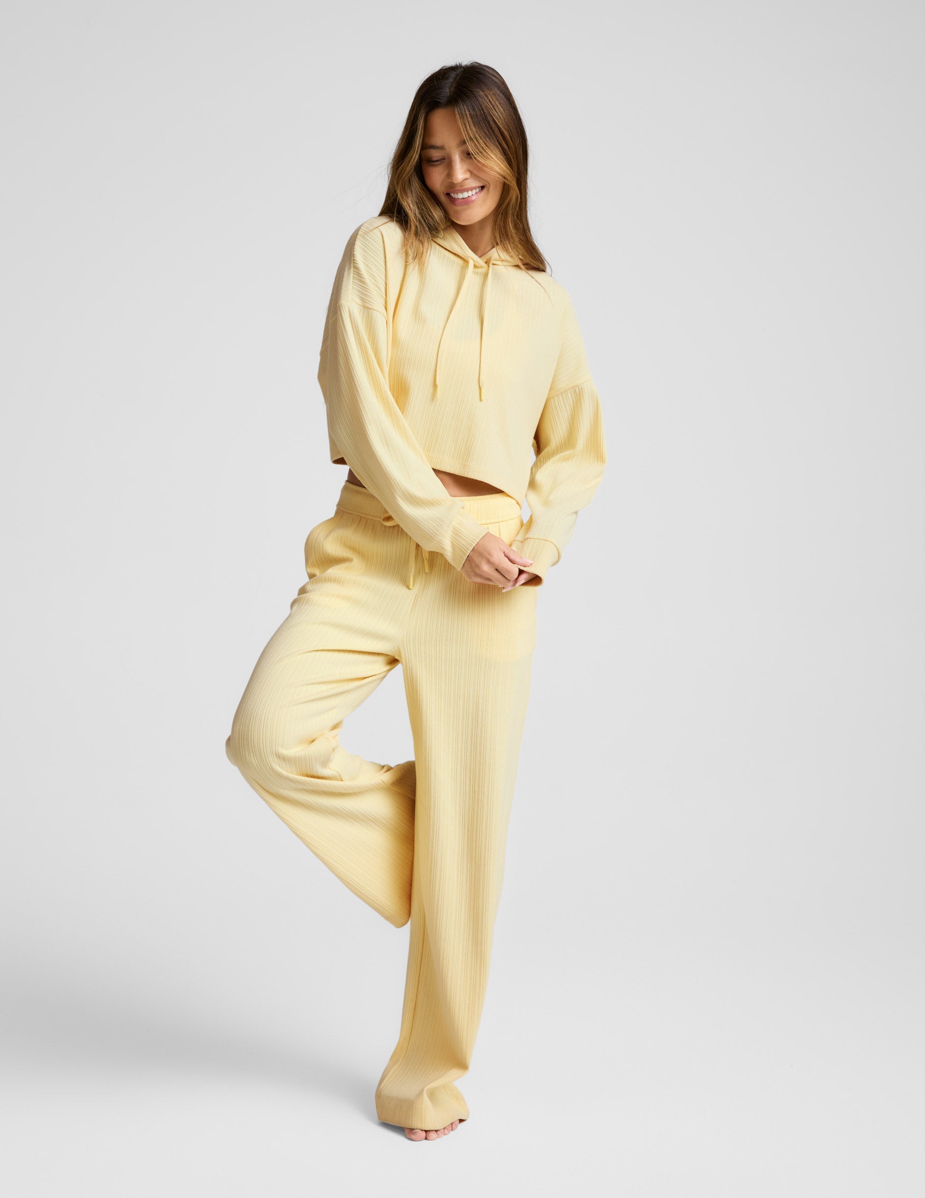 Beyond Yoga Breathe Easy Ribbed Cropped Hoodie