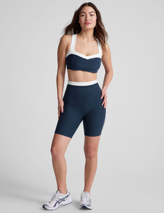 Beyond Yoga High Waisted Biker Spacedye Shorts - Nocturnal Navy