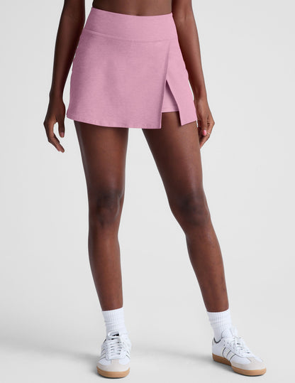 Beyond Yoga A-Line Mini Spacedye Skirt - Pink Haze Heather