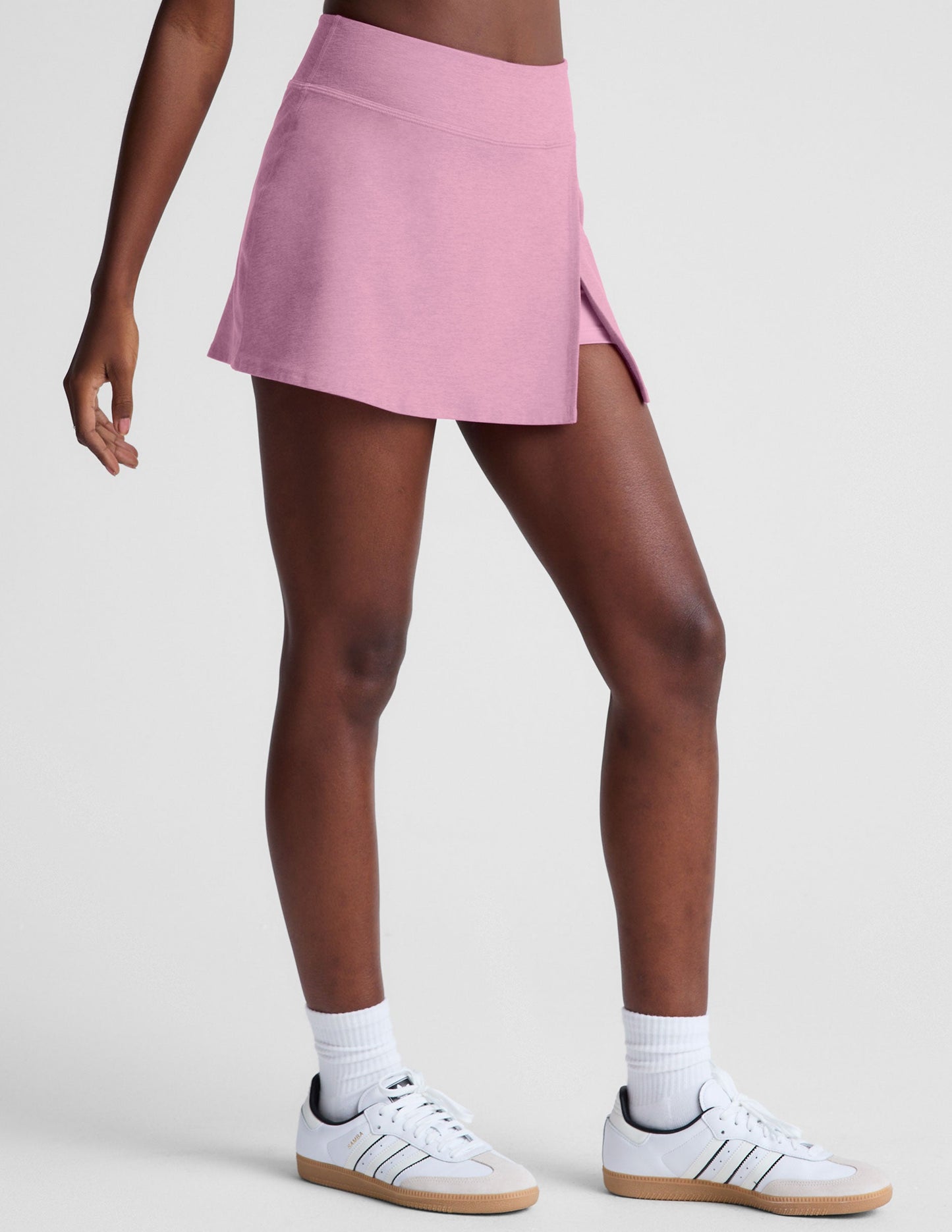 Beyond Yoga A-Line Mini Spacedye Skirt - Pink Haze Heather
