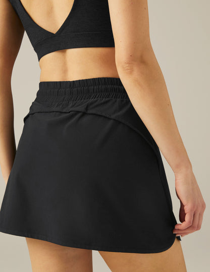 Beyond Yoga Mini Tennis Stretch Woven Lined Skirt - Black