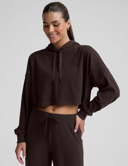 Beyond Yoga Breathe Easy Ribbed Cropped Hoodie