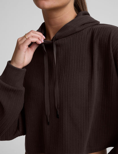 Beyond Yoga Breathe Easy Ribbed Cropped Hoodie