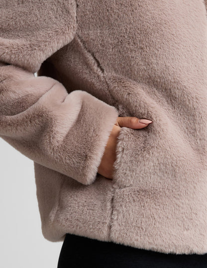 Beyond Yoga On The List Faux Fur Jacket