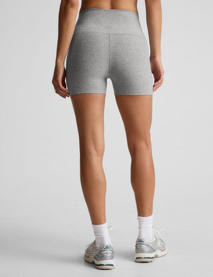 Beyond Yoga High Waisted 3" Running Spacedye Shorts - Silver Mist