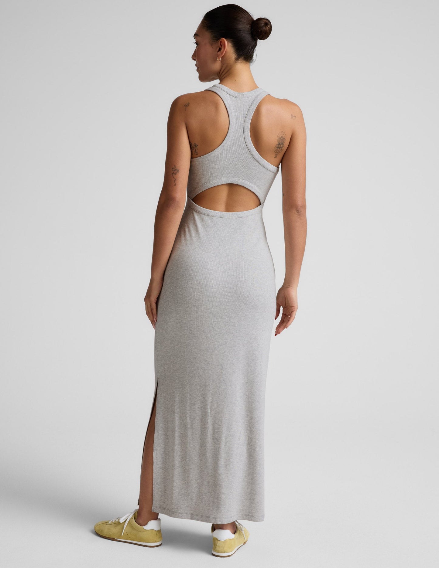 Beyond Yoga Ribbed High Neck Maxi Dress