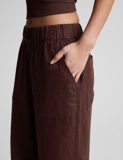 Beyond Yoga Women's Wide Leg SoftWash Linen Easy Pants - Brown