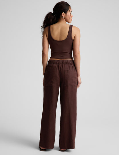 Beyond Yoga Women's Wide Leg SoftWash Linen Easy Pants - Brown