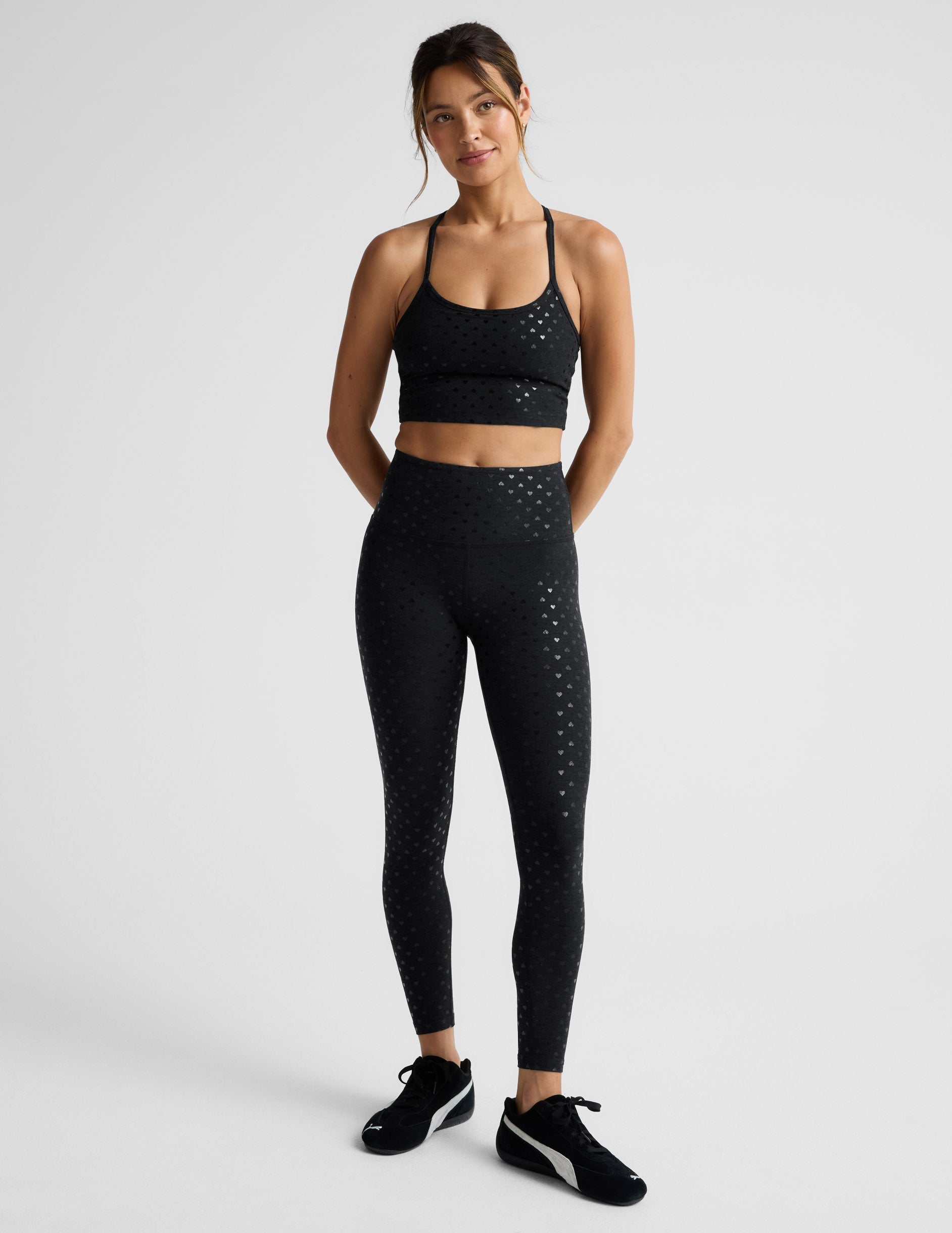 Beyond Yoga Black Gold Mini Moons SoftShine High Waisted Midi Legging