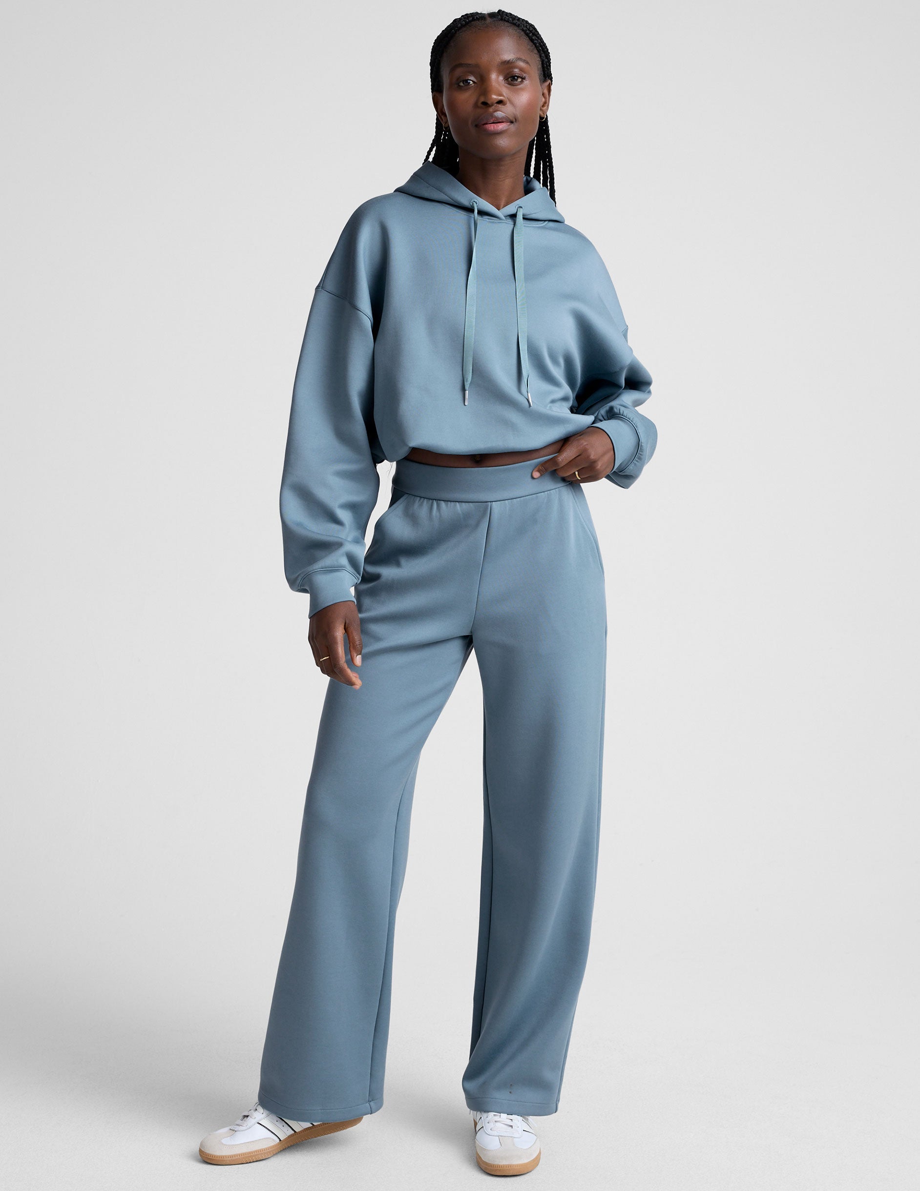 Beyond Yoga Wide Leg Pull On In The Flow Pants - Lunar Blue